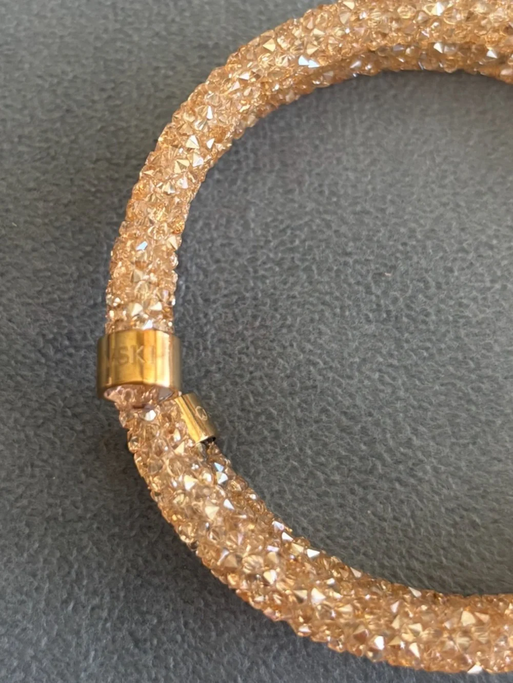 Swarovski Crytaldust Champagne / Gold Colored Double Wrap Bracelet - Women - Picture 10 of 10